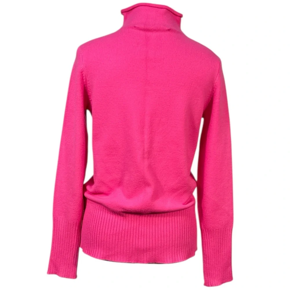French Connection Women’s Vibrant Pink Turtleneck Sweater Size M Soft Knit EUC